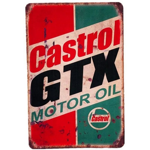 Castrol Oil Gtx - Letrero Metálico Retro de Aceite de
